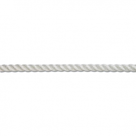 Balmoral rope in 3 ply twisted polyester white - Trem