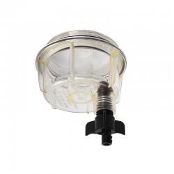 Ersättningsbehållare med genomskinlig avtappning av bränslefilter