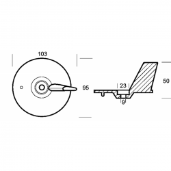 Zinc fin 20-25-40-50 HP (ref. or. 41107-ZV5-000 / 06412-ZV5-000) 2