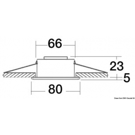 Asterope innfelt halogen taklampe - Osculati