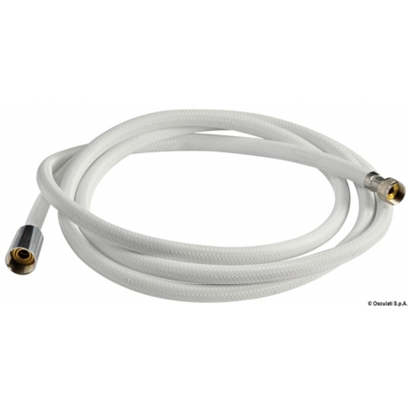 White nylon braided shower hose