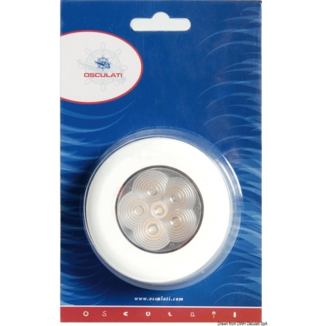 LED-taklampe med avslutningsring som tillater installasjon selv uten innfelt montering