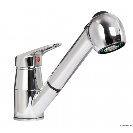 Combined faucet mixer Olivia single lever pull-out shower control