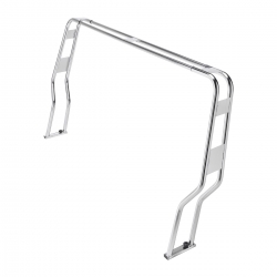 Mirror-polished stainless steel roll bar for inflatable boats