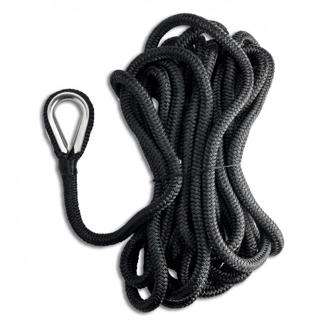 High tenacity spliced mooring line - double braid