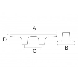 Chrome-plated brass cleat - American type 2