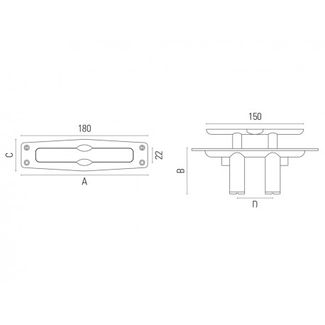 Sisäänvedettävä kromattu messinkikiinnike