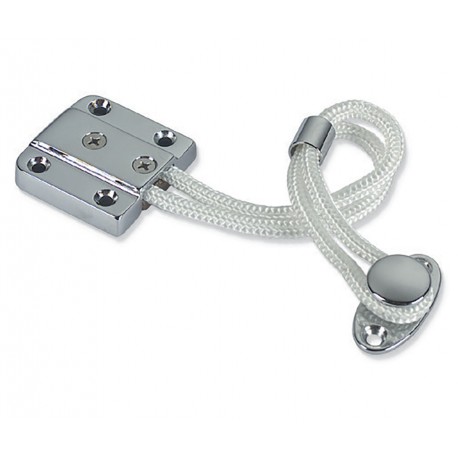 Chromed brass backrest stop and nylon cable