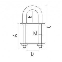 AISI 316 ruostumattomasta teräksestä valmistettu U-pultti 2