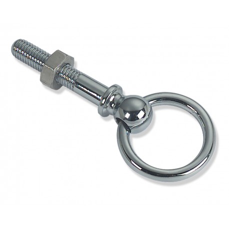 Eyebolt with chrome-plated brass ring