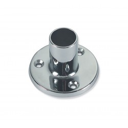 Round straight 90° base in chromed brass