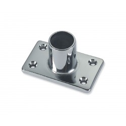 Rectangular straight 90° base in chromed brass
