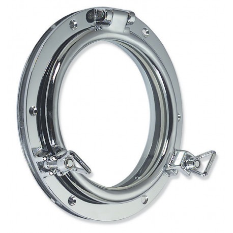 Flat oval porthole in watertight chromed brass