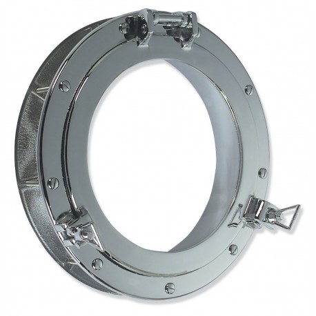 Round chromed brass watertight porthole