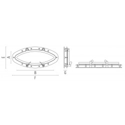 Elliptical chromed brass watertight porthole 2