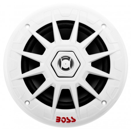 Pair of Boss Marine MRGB65 waterproof speakers with integrated LED system