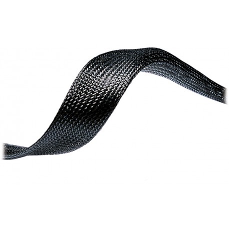 Black polyester braided sleeving for protection of electrical cables bundles