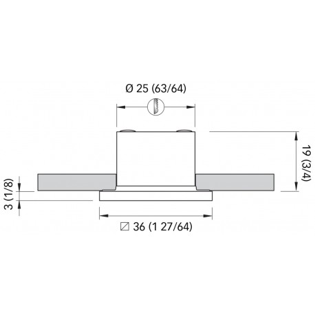 Square courtesy light in stainless steel AISI 316 - Quick Mod. LIDA