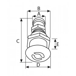 Vit rund rak nylonventil med tråd 2