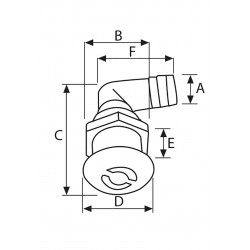 Hvit rund, flush 90° buet nylonventil 2
