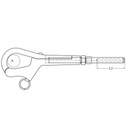 AISI 316 ruostumattomasta teräksestä valmistettu kiristin koukulla ja pelikaanilla 2