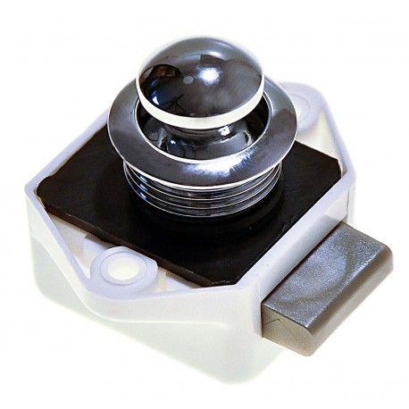 Chromed brass push button for doors and drawers