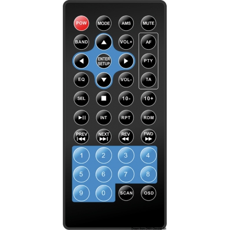 Osculati M3-TFT instrumentpanelsradio med fjärrkontroll och DAB-antenn