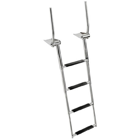EasyUp telescopic ladder over swim platform with handles