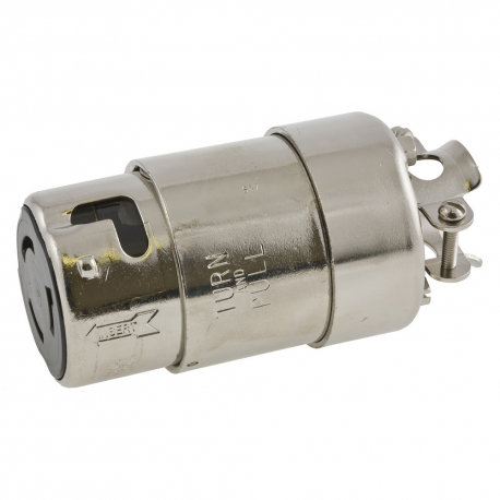 Watertight socket 50A in chromed brass 125/250 V - Hubbell
