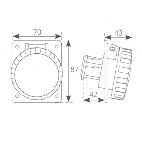 16A 220V IP56 Vanntett Industrikontakt - CBE