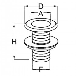 Fullt gjenget hvit nylon sjøventil 2