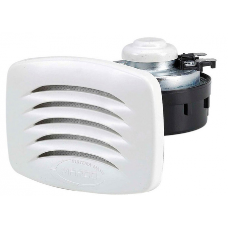 Flush mounted electromagnetic horn 12 V in ASA white - Marco