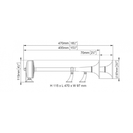 Two-tone electromagnetic horn with retractable cable