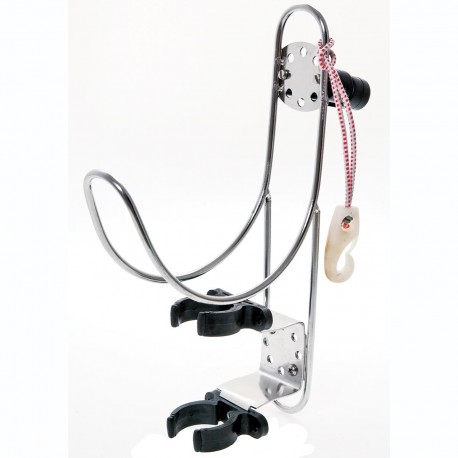 Stainless steel holder for ring or horseshoe lifebuoy
