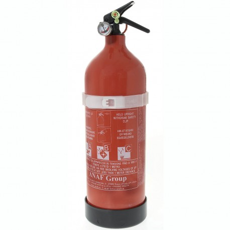 Aluminium fire extinguisher for marine use, complete with stand