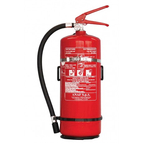Aluminium powder extinguisher kg. 6, for marine use, complete with support and manometer