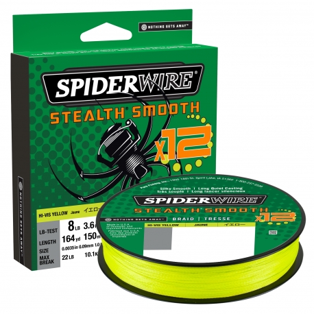 SpiderWire Stealth Smooth 12 Braid 0.07MM 150M HVYEL braid