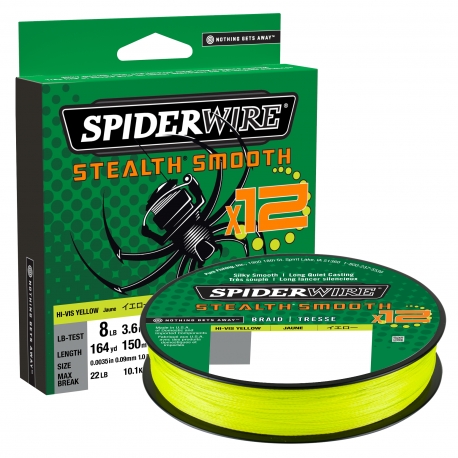 SpiderWire Stealth Smooth 12 Braid 0.11MM 150M HVYEL braid