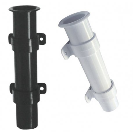 Black plastic fixed wall-mounted rod holder