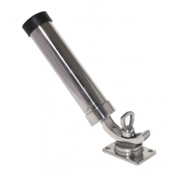 AISI 316 stainless steel swivel rod holder with base fixing system