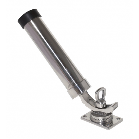 AISI 316 stainless steel swivel rod holder with base fixing system