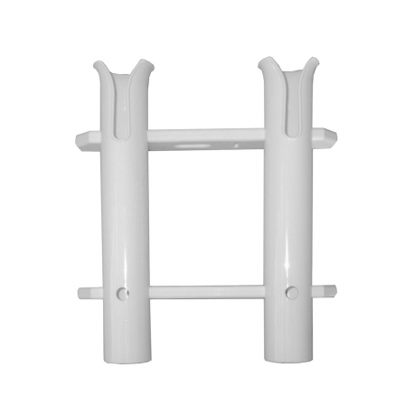 Two-person wall-mounted rod holder white