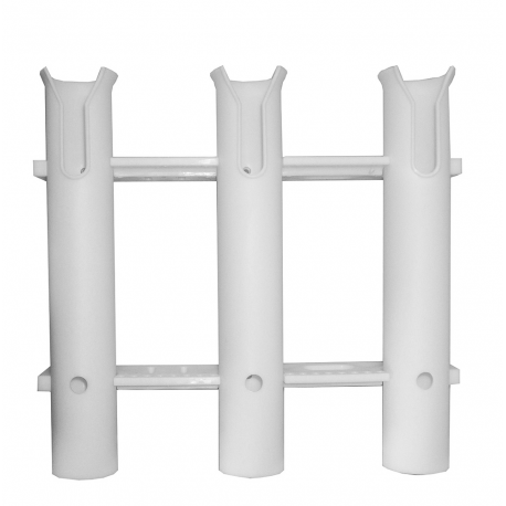 Three-person wall-mounted rod holder white