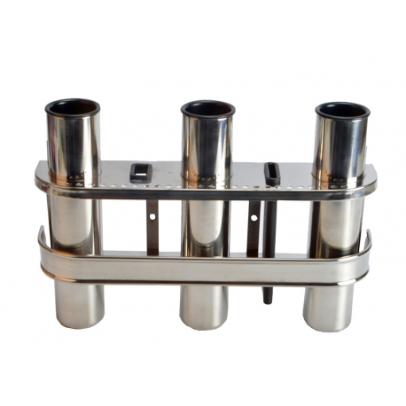 Wall-mounted three-person stainless steel pipe rack