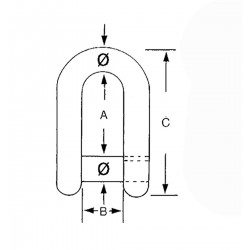 Straight shackle in hot-dip galvanized steel 2