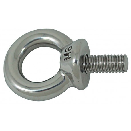 Circular eyebolt in stainless steel AISI 316 with threaded pin