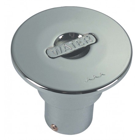Chromed brass water filler cap with special concealed opening