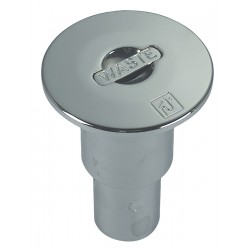 Kromattu messinkinen viemäritulppa, joka on kansainvälisen standardin ISO/DIS 8099-1 mukainen