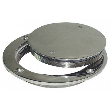 Watertight inspection cap in mirror polished AISI 316 stainless steel