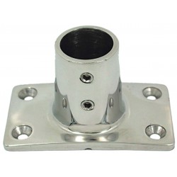 90° rett rektangulær mikrostøpt base i speilpolert rustfritt stål AISI 316